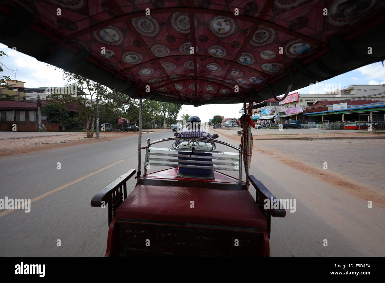 wide angle view from tuk tuk siem reap cambodia Stock Photo