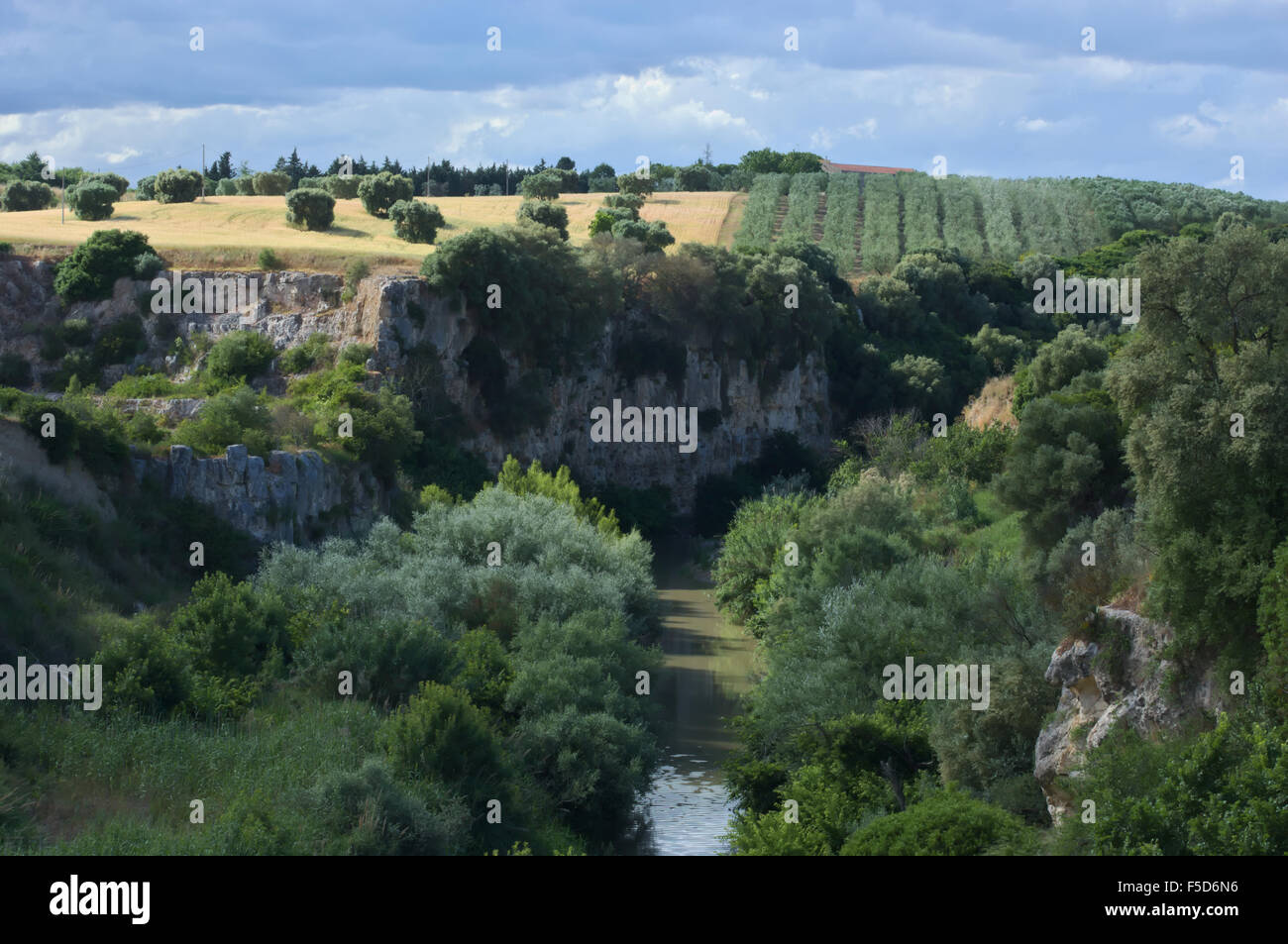 Bradano river in Basilicata (Italy) Stock Photo