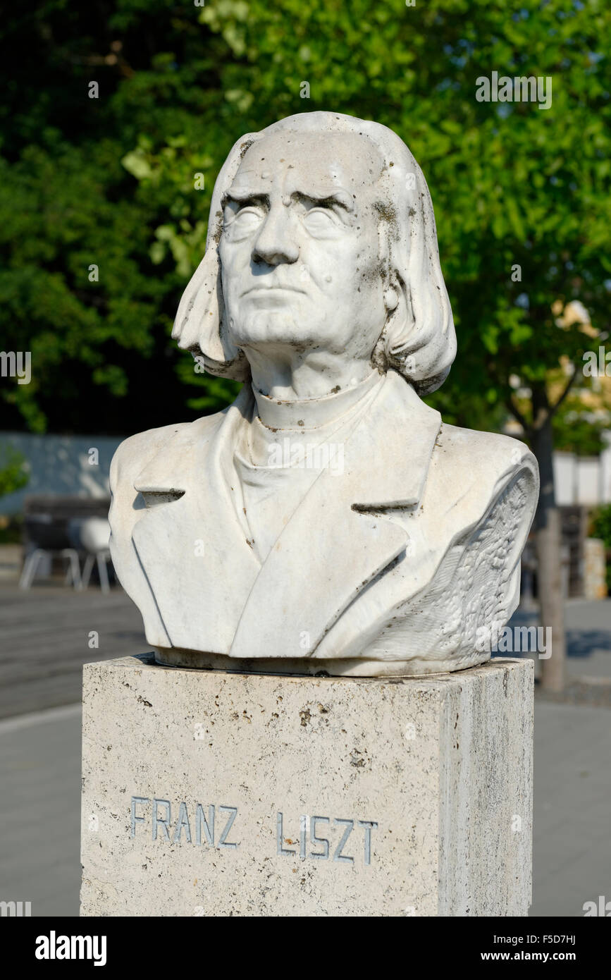 Bust of composer Franz Liszt, Franz Liszt's birthplace, Raiding, Oberpullendorf District, Burgenland, Austria Stock Photo