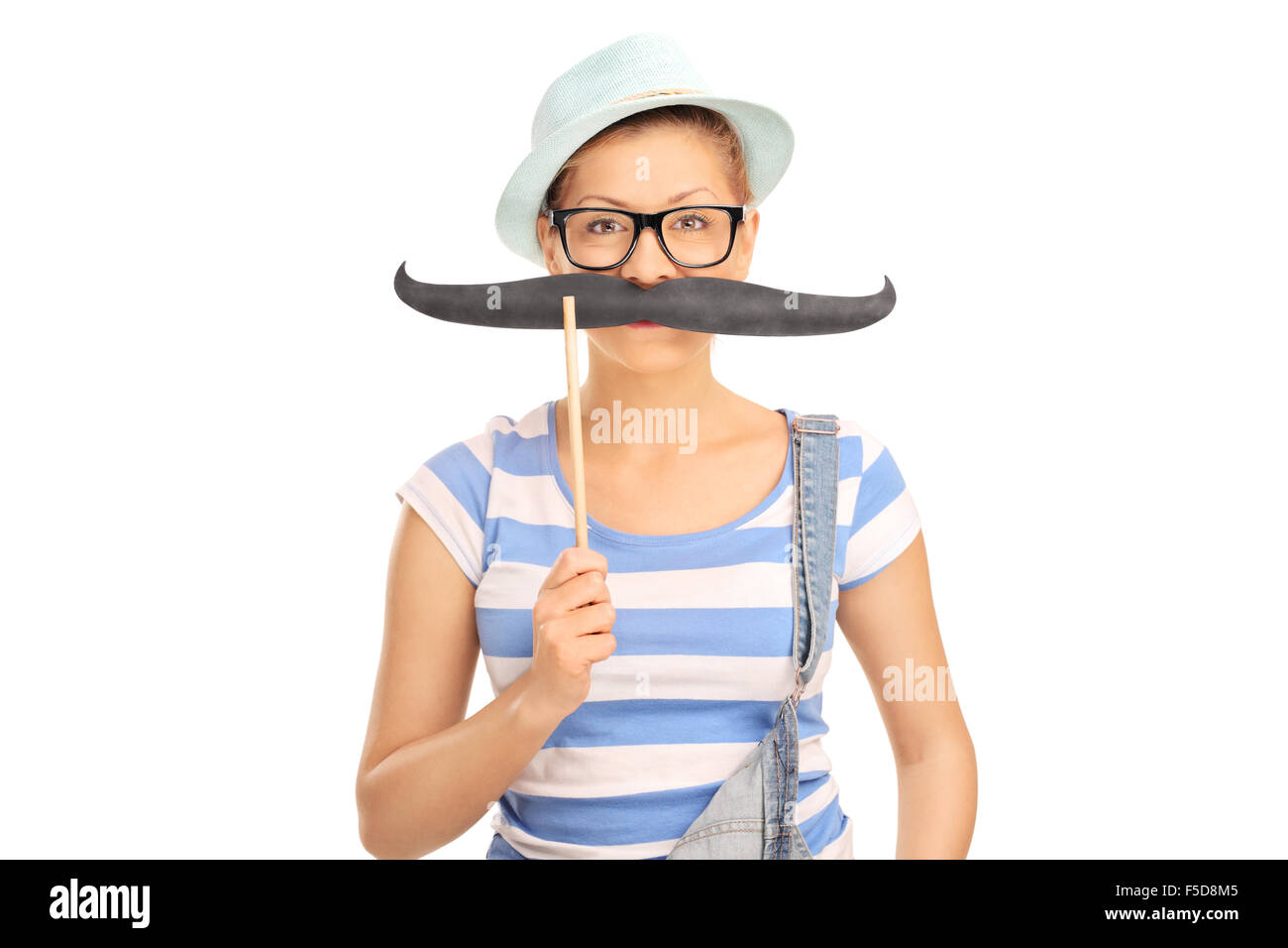 Woman fake mustache hi-res stock photography and images - Alamy