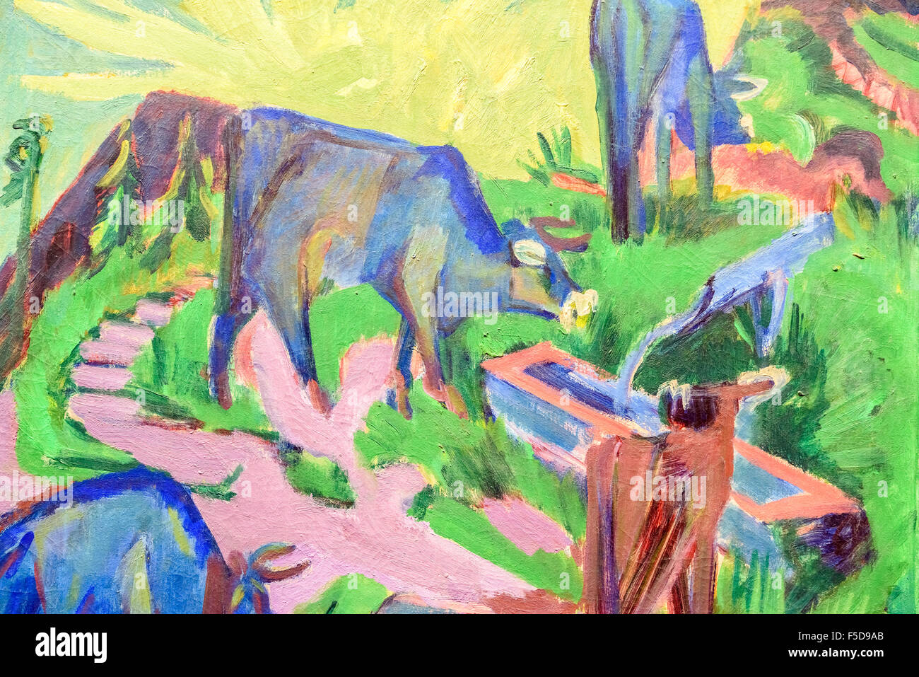 'Cattle At Sunset' By Ernst Ludwig Kirchner Stock Photo