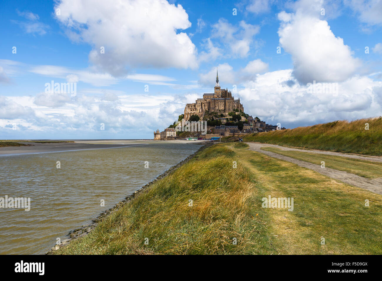 Mont Saint-Michel and its bay, Lower Normandy, France. Stock Photo