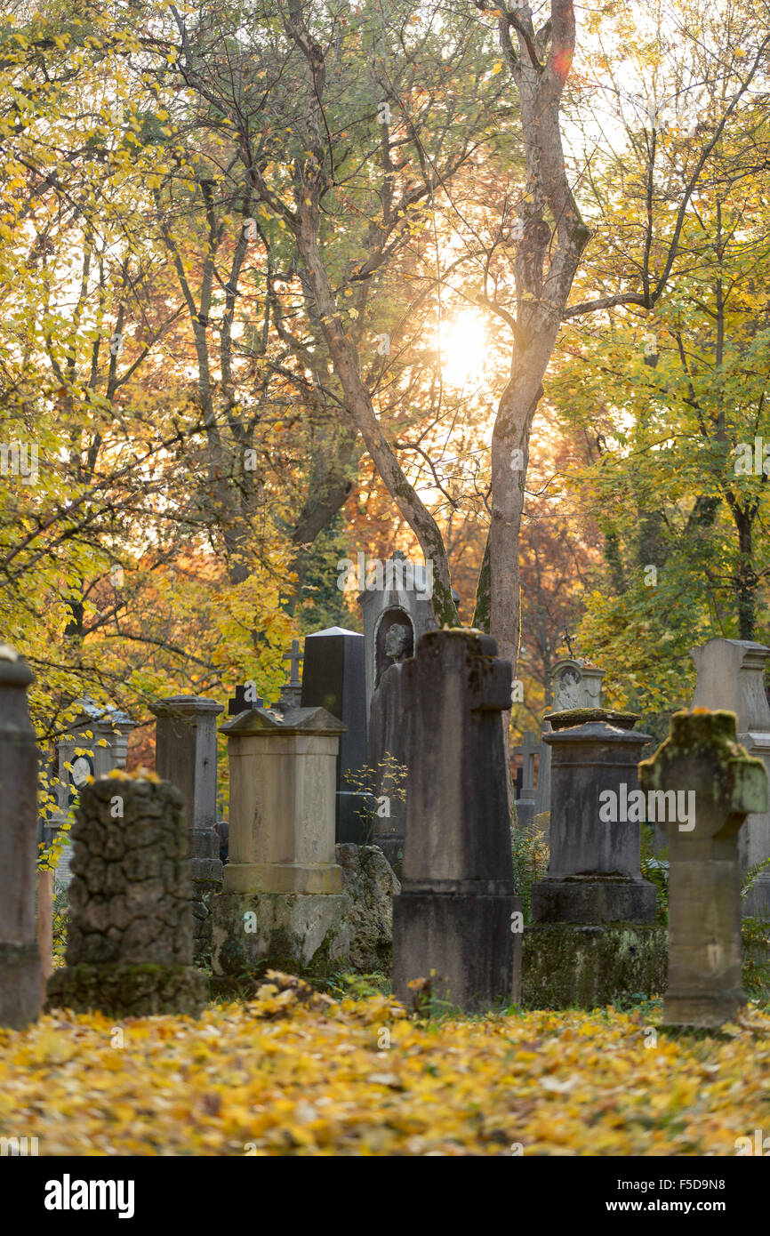 Graves at 'Alter Suedfriedhof' in Munich (Muenchen), Bavaria (Bayern), Germany (Deutschland) Stock Photo
