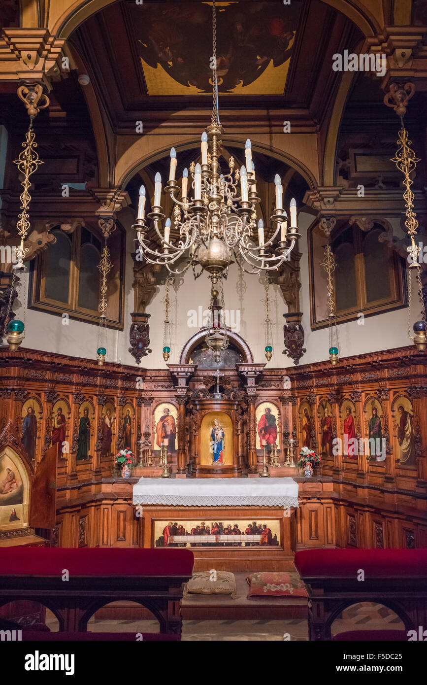 The private chapel of Archduke Ferdinand Maximilian in the Miramare castle, Trieste, Italy. Stock Photo
