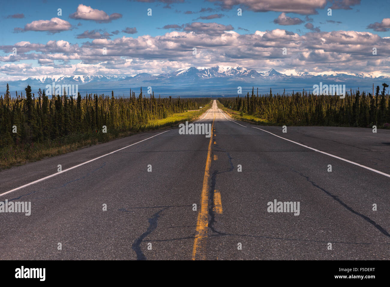A view of Mount Drum from the Glennallen Highway, Alaska, USA. Stock Photo