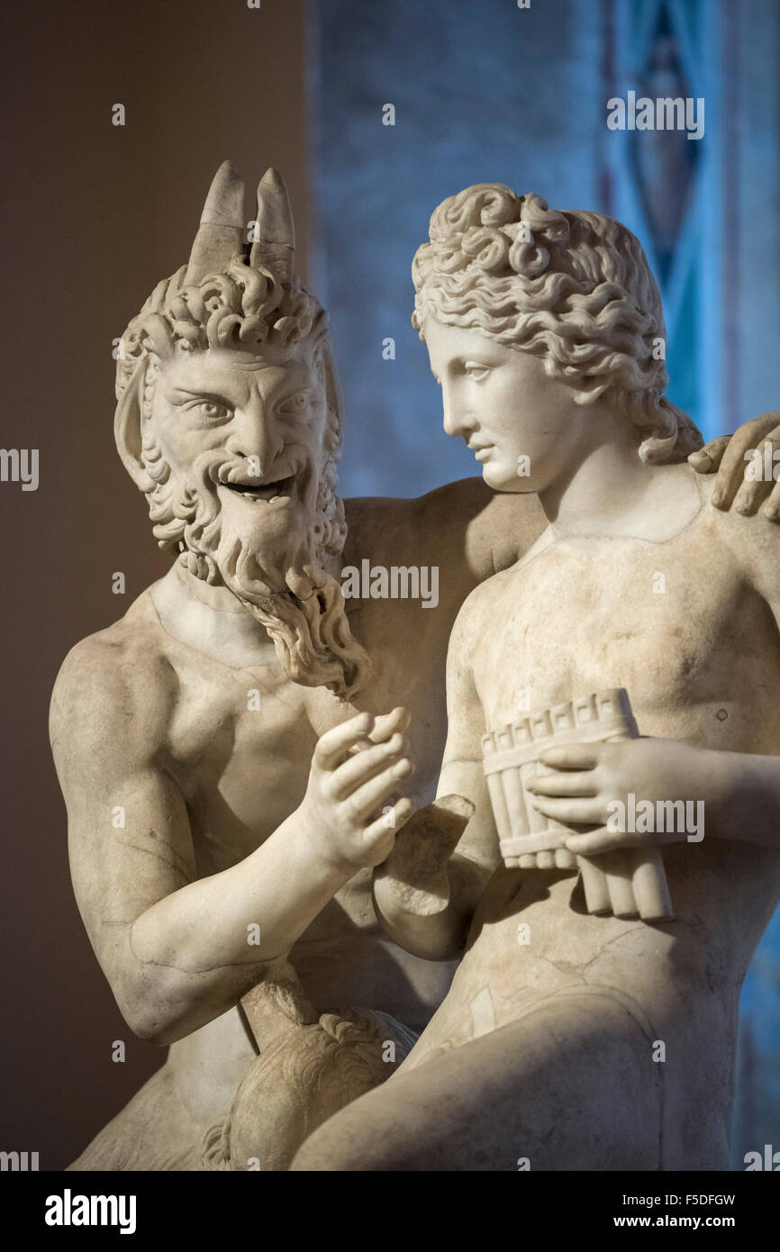 Rome. Italy. Pan and Daphnis. Palazzo Altemps. Museo Nazionale Romano. Stock Photo