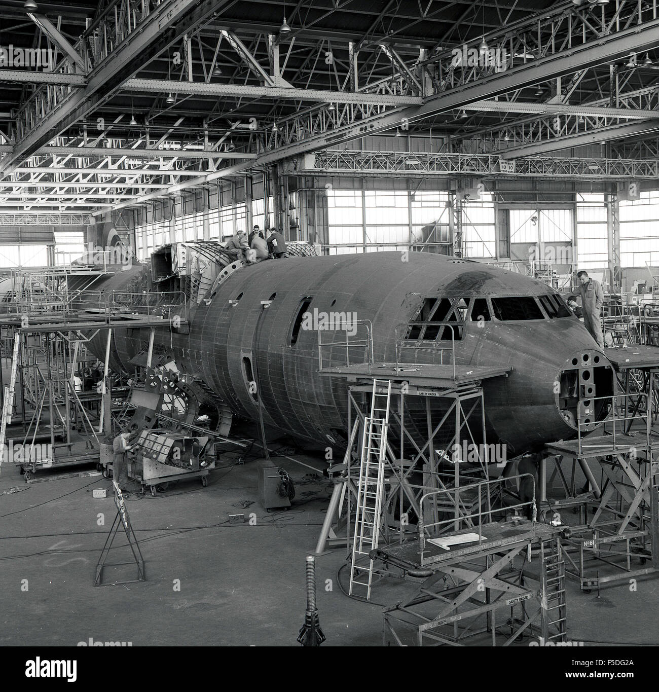1960s historical, view of aircraft being built at the Short Bros