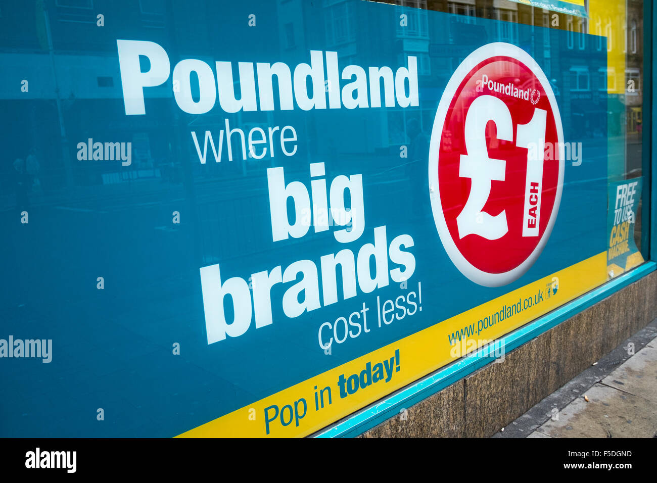 Poundland where Big Brands cost less, Logo Southport, Merseyside, UK Stock Photo