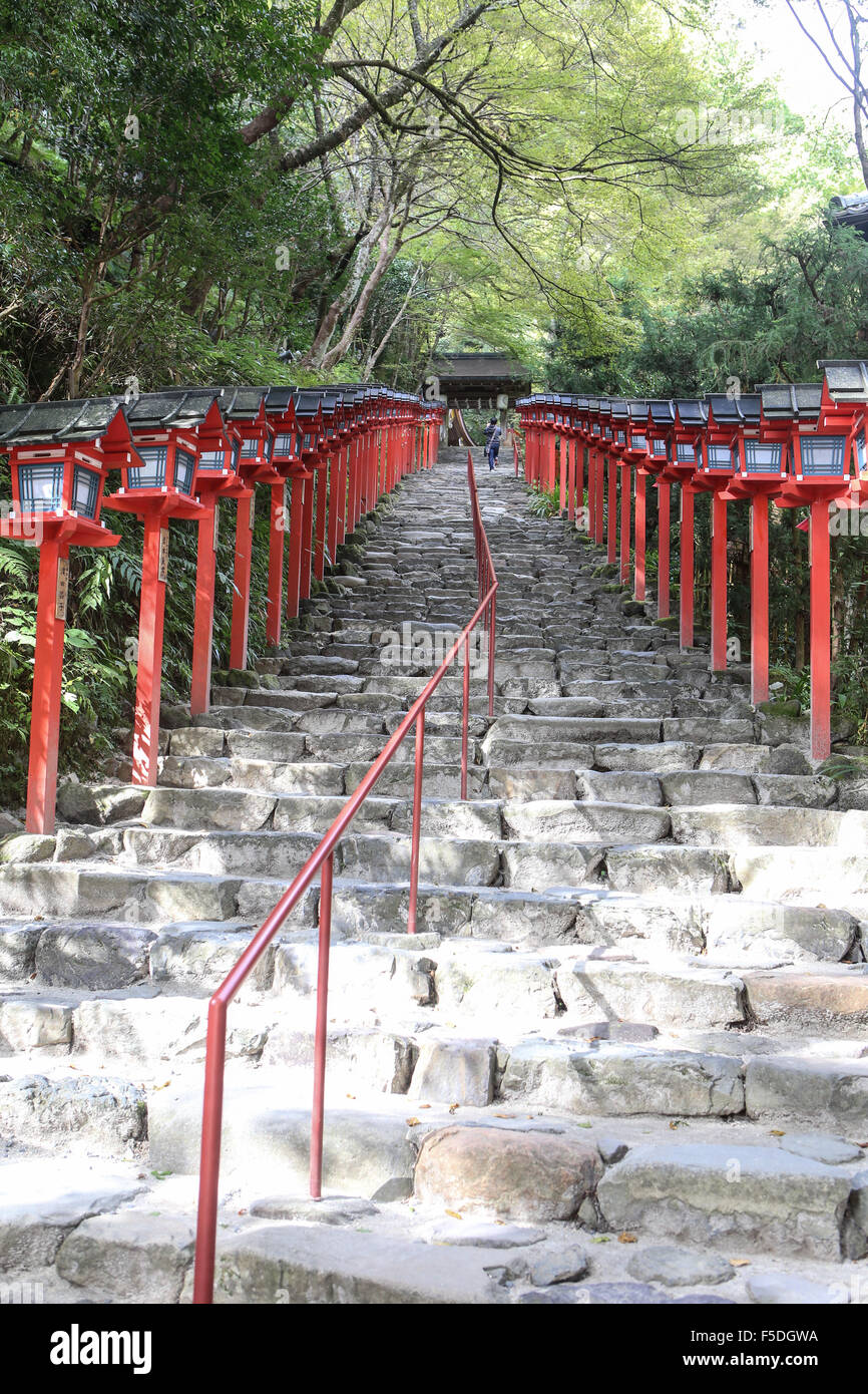 stairway up from kibune kyoto Stock Photo