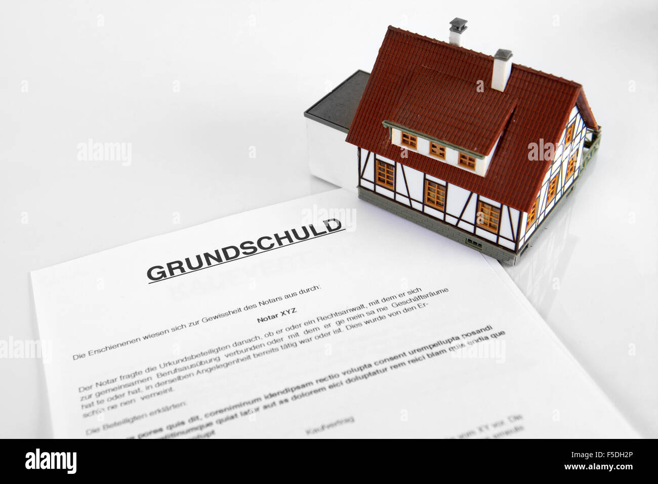 Mortgage Contract - The German Word 'Grundschuld' Stock Photo
