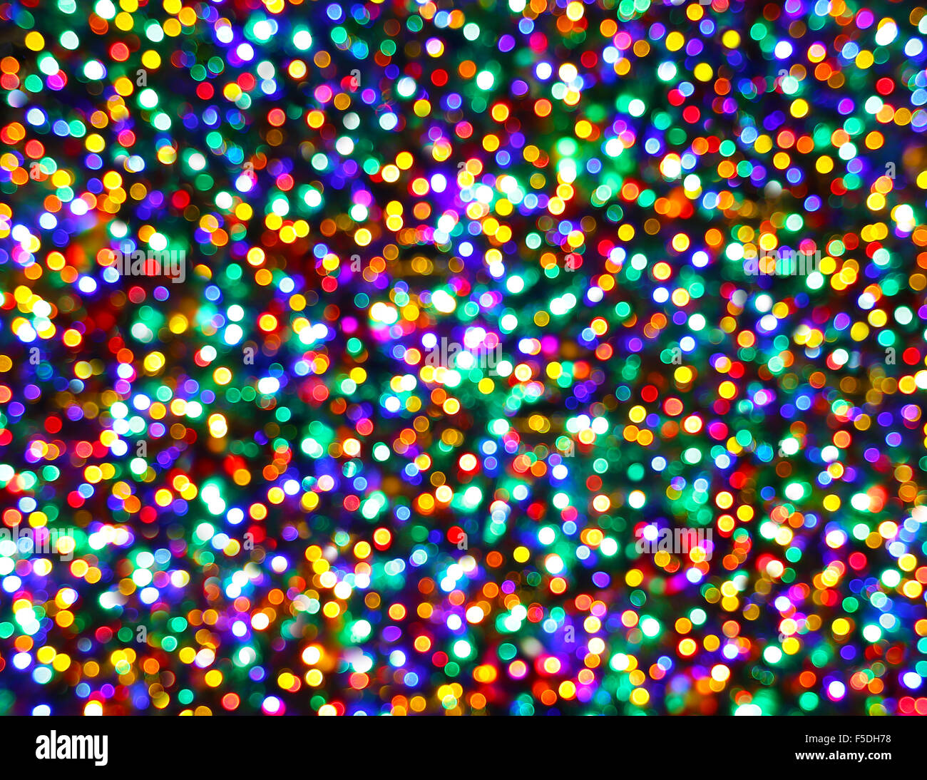 Christmas Tree Lights Multicolored Bokeh Background Night Stock Photo