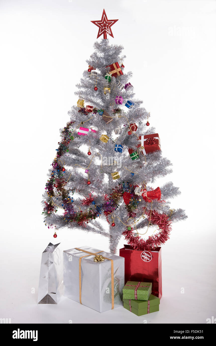 Artificial decorated Christmas tree Stock Photo Alamy