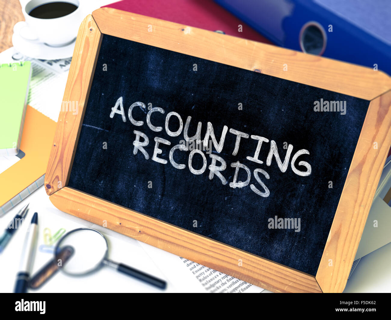 Accounting Records Chalkboard with Hand Drawn Text Stock Photo Alamy