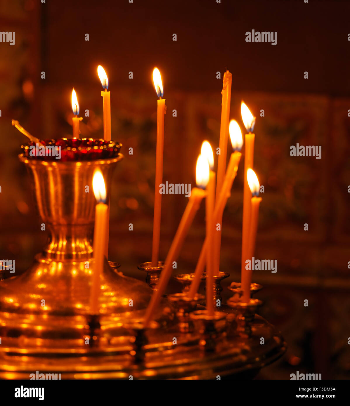 Candles in Orthodox Church Stock Photo Alamy