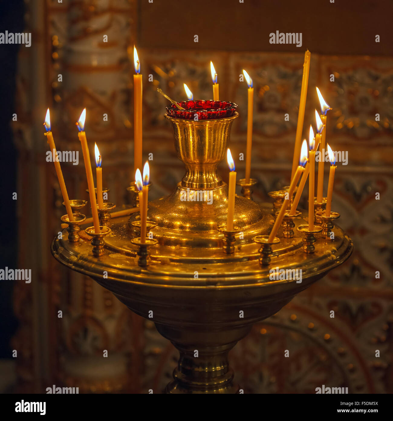 Candles in Orthodox Church Stock Photo Alamy
