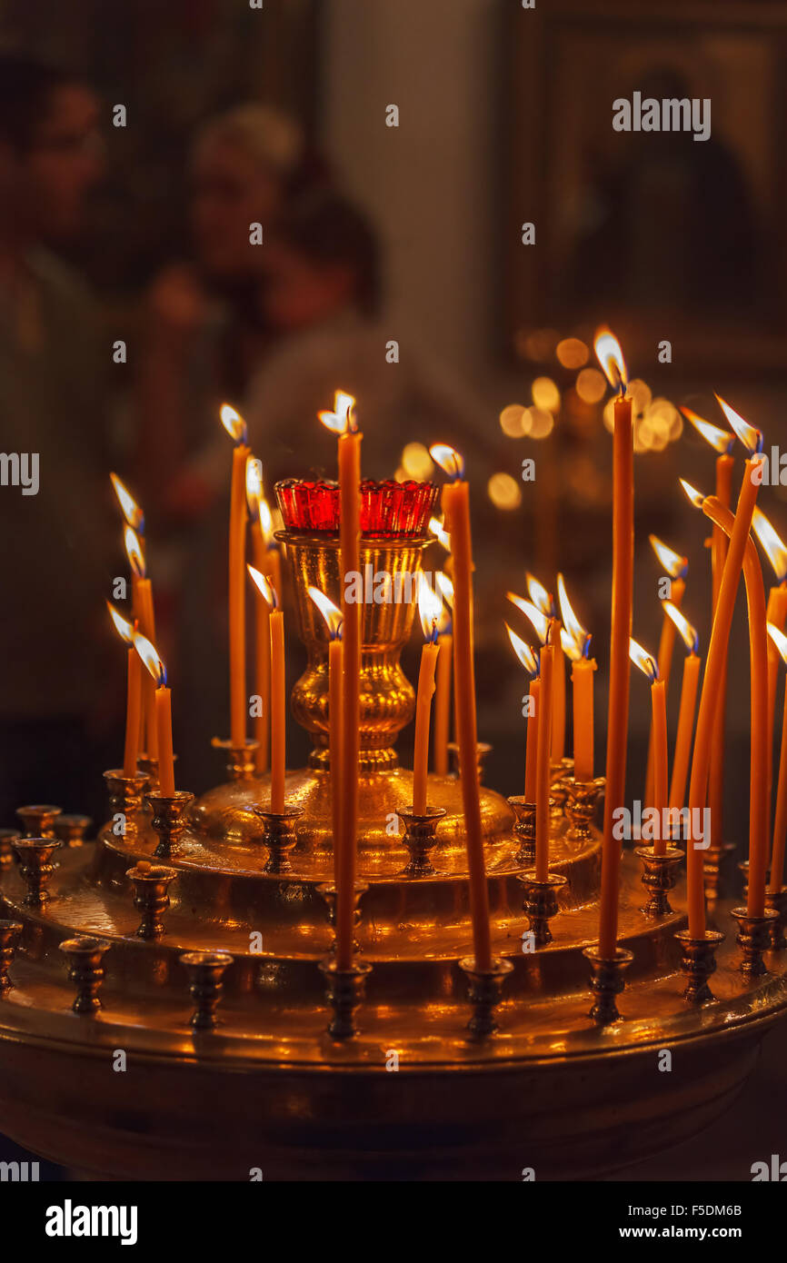 Candles in Orthodox Church Stock Photo Alamy