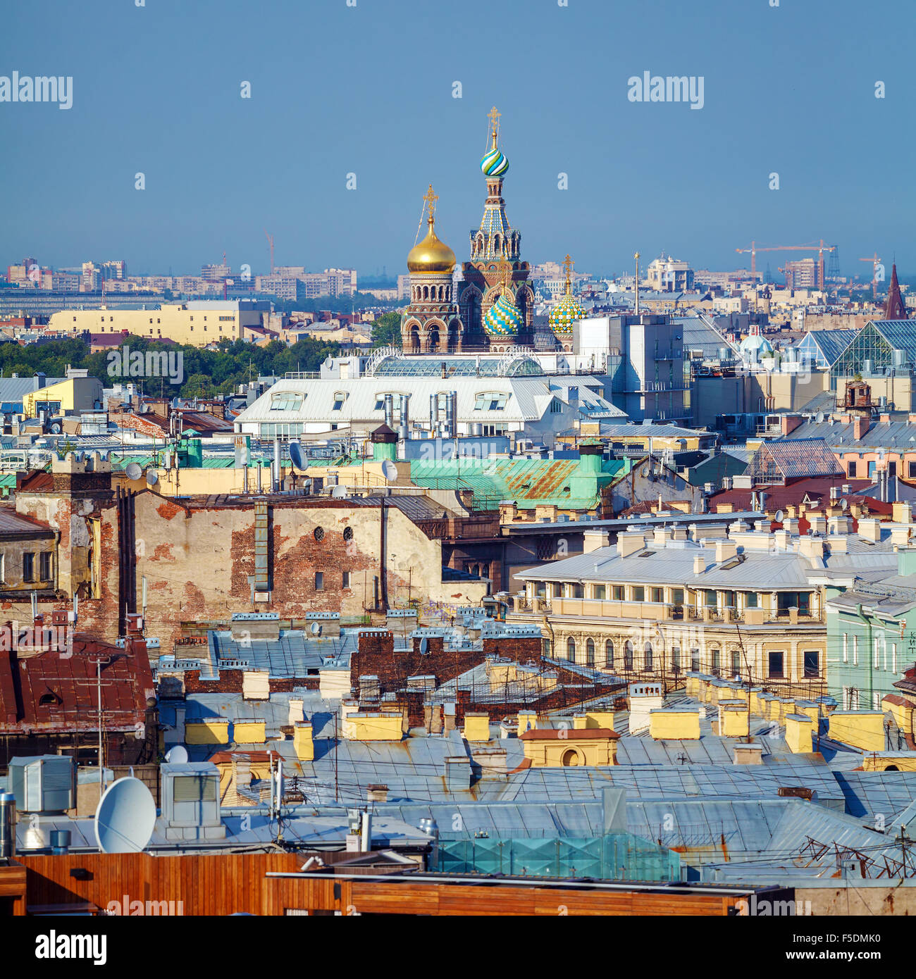 Aerial View from Isaac Cathedral, Saint Petersburg, Russia Stock Photo
