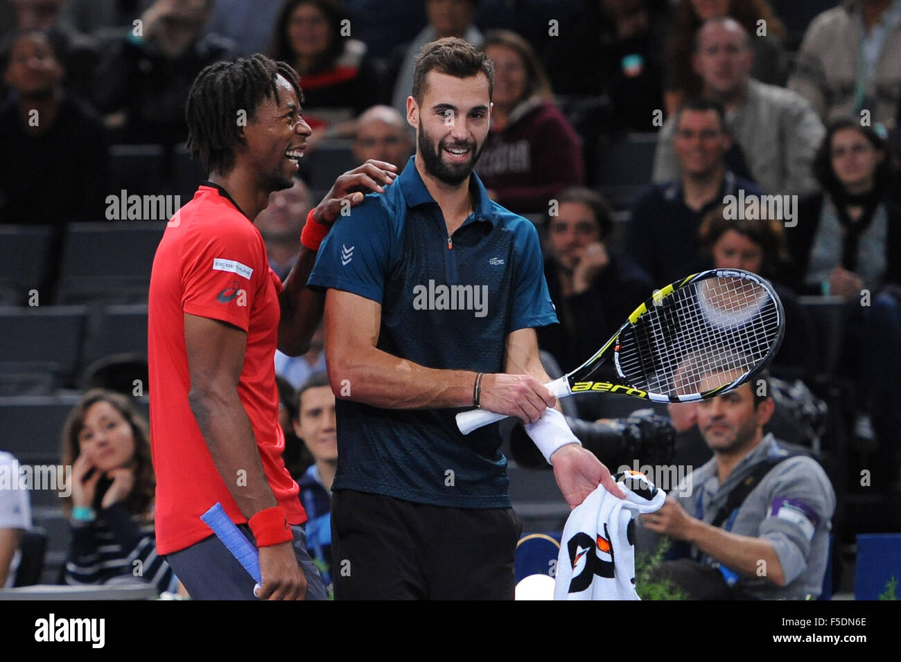Paris, France. 02nd Nov, 2015. BNP Paribas Masters ATP Tennis tournament.  Benoit Paire (Fra) versus Gael Monfils (Fra) Credit: Action Plus  Sports/Alamy Live News Stock Photo - Alamy