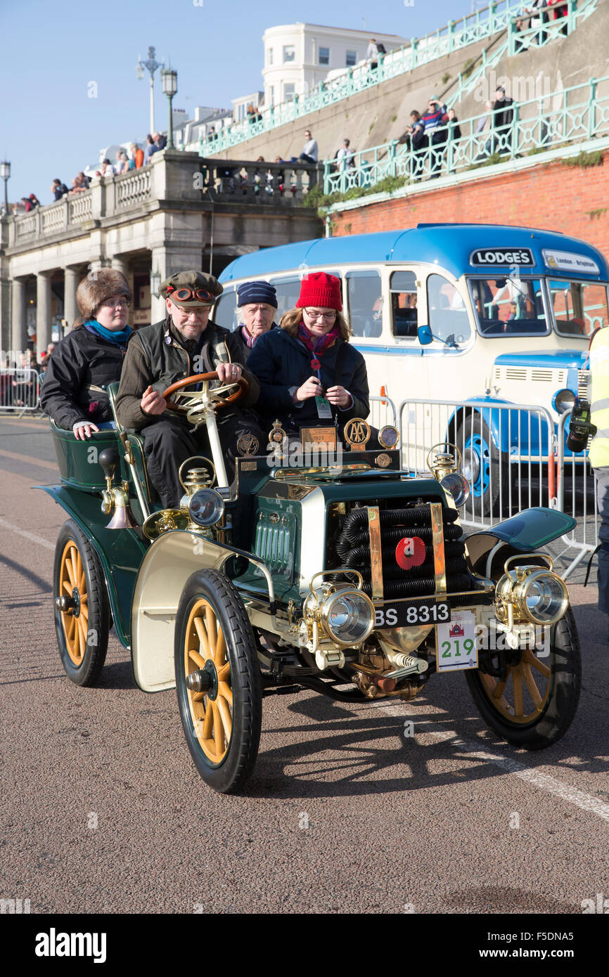 1903 Darracq At The Finish Line After Completing The London To Brighton 