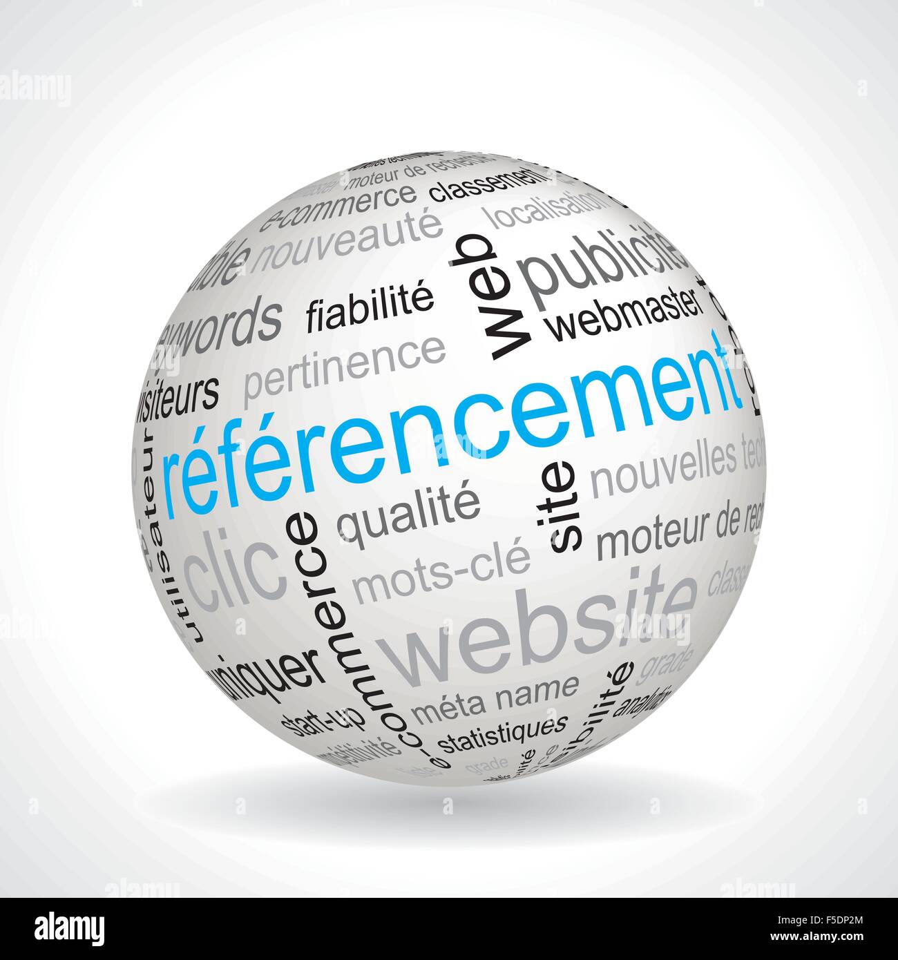 French SEO theme sphere with keywords full vector Stock Vector