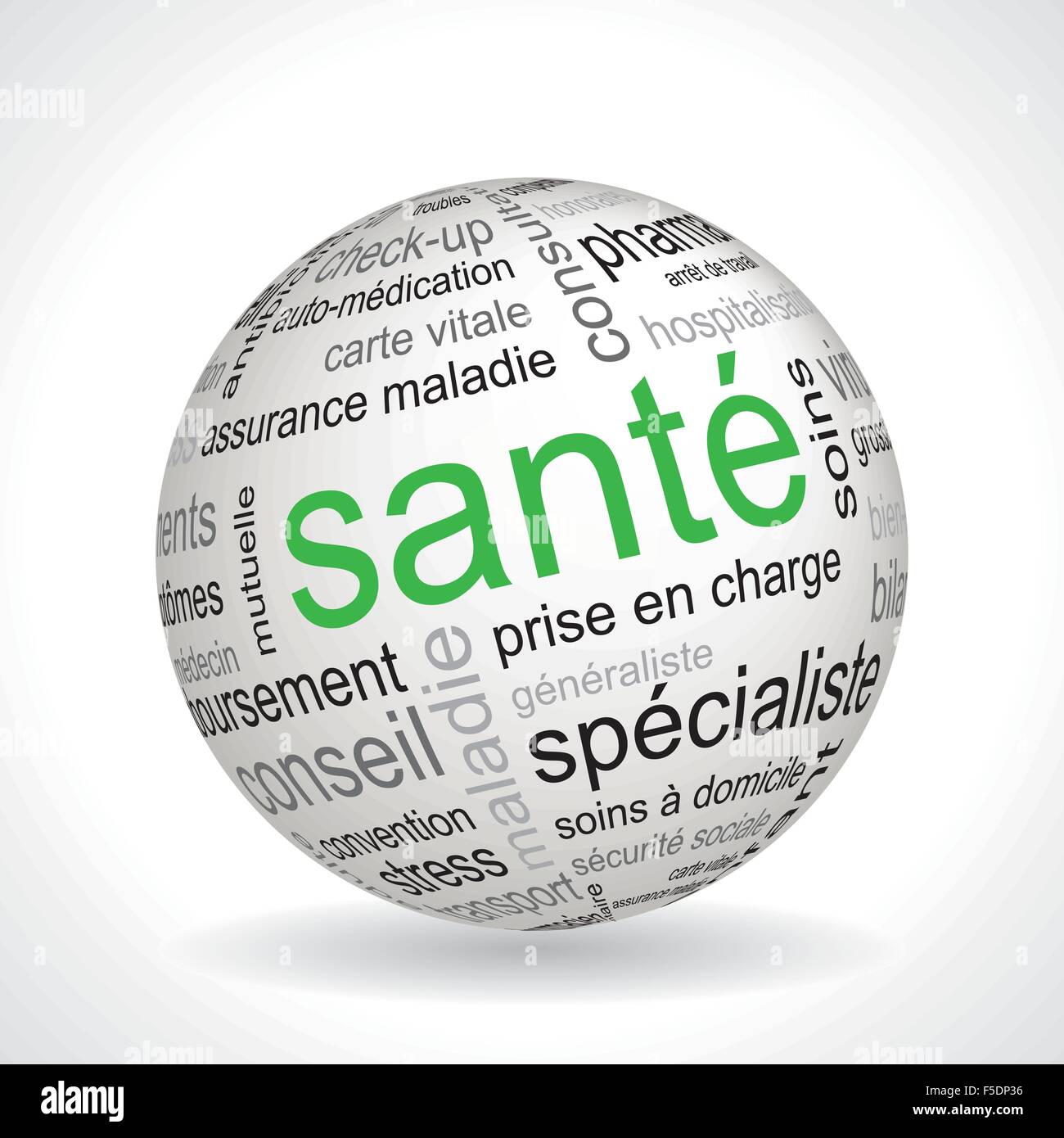 French health theme sphere with keywords full vector Stock Vector