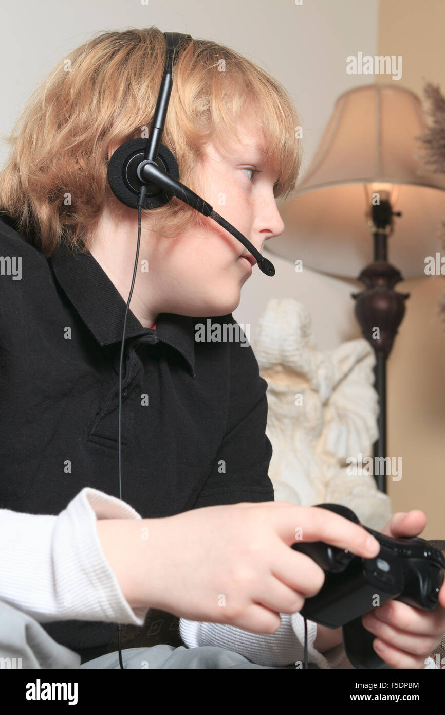 A teen with video game addiction problem Stock Photo Alamy