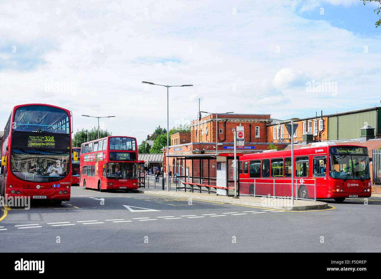 Golders Green Bus Station, Golders Green, London Borough of Barnet, Greater London, England, United Kingdom Stock Photo
