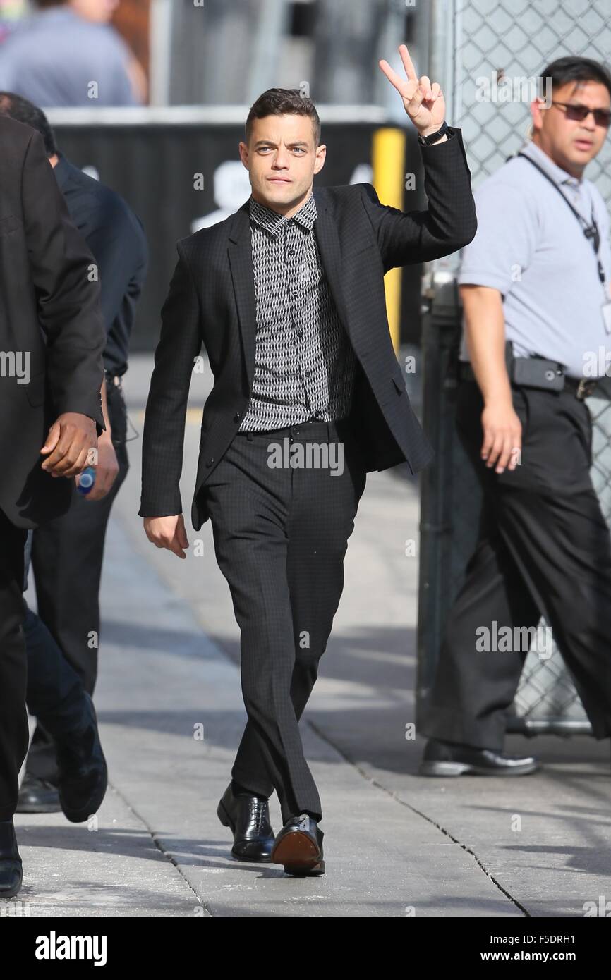 Rami Malek seen arriving at ABC studios for Jimmy Kimmel Live! Featuring: Rami  Malek Where: Los Angeles, California, United States When: 01 Sep 2015 Stock  Photo - Alamy