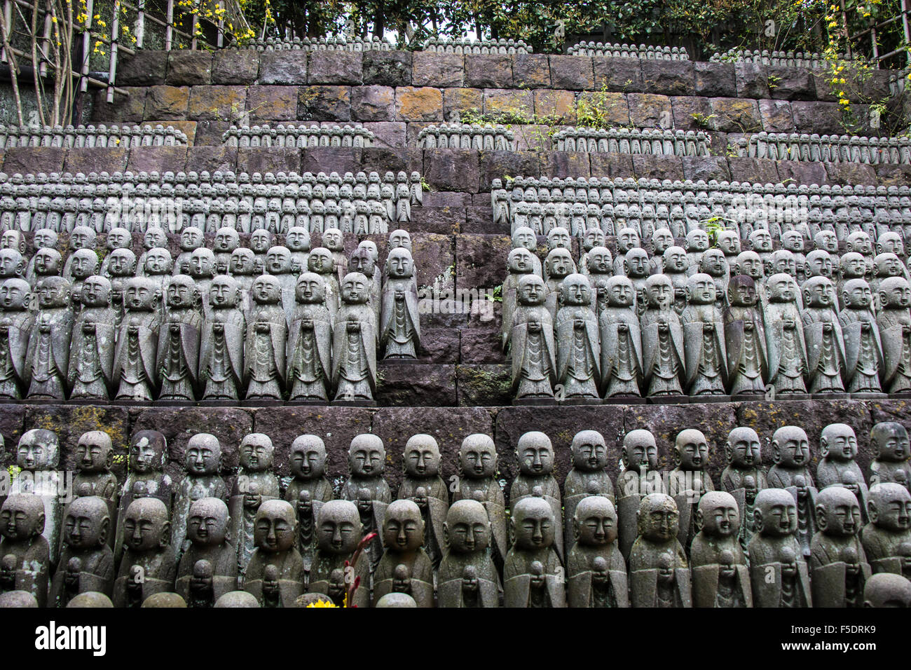 buddha stone at Hasedare temple in japanese sculptures,in Japan Stock Photo