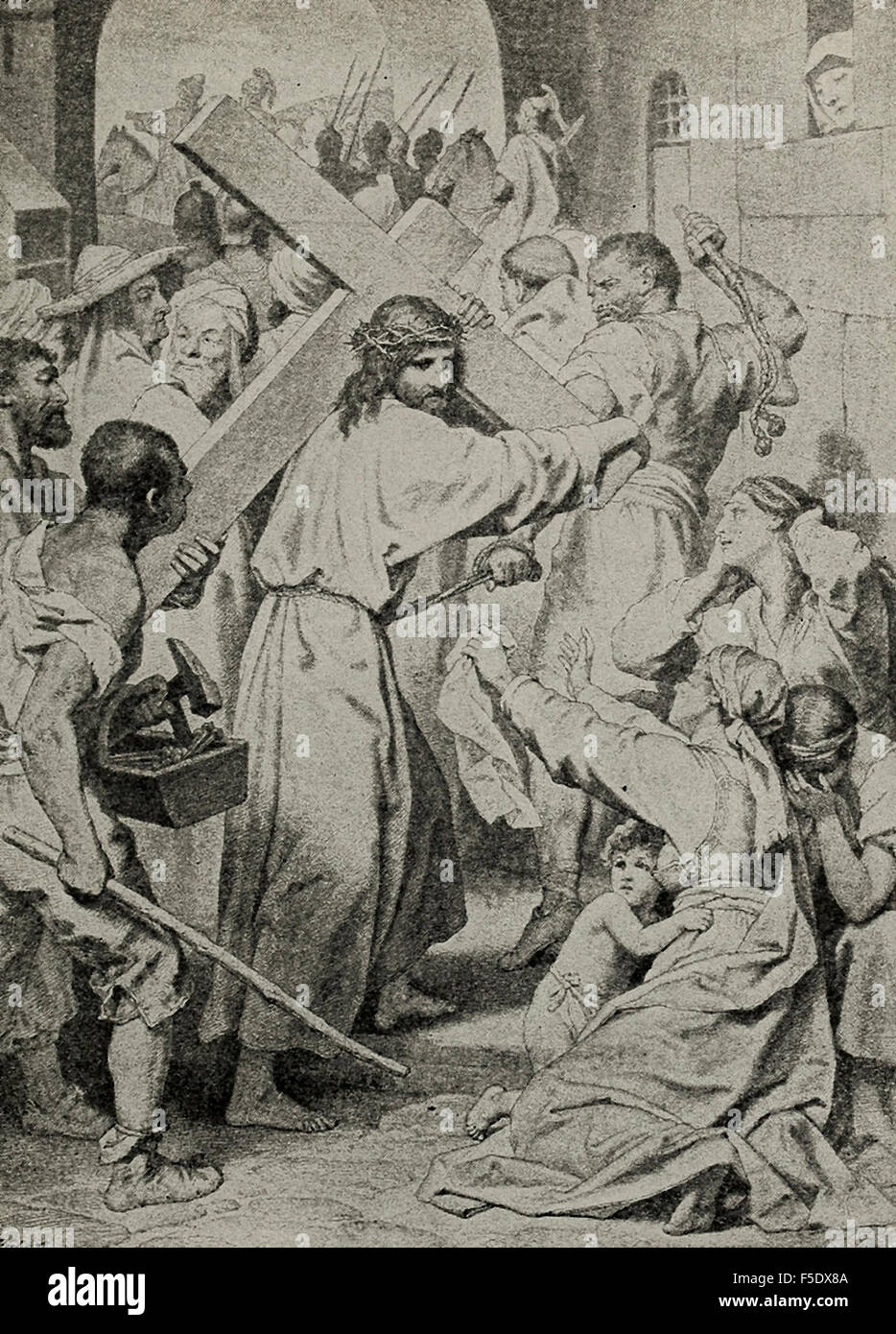On the Road to Calvary - Jesus Christ on his way to his Crucifixion - Jerusalem Stock Photo