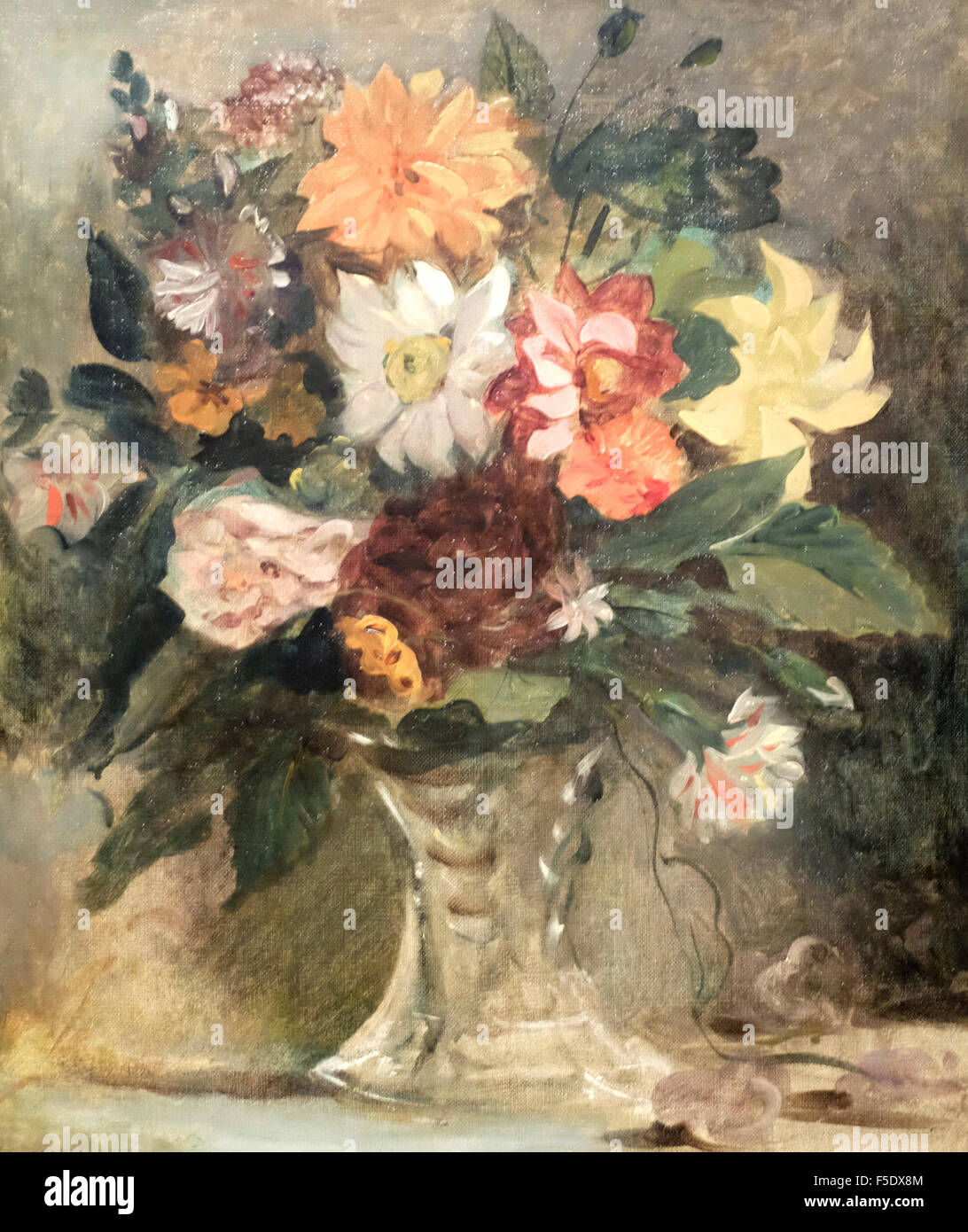 A Vase of Flowers - Eugene Delacroix 1833 Stock Photo
