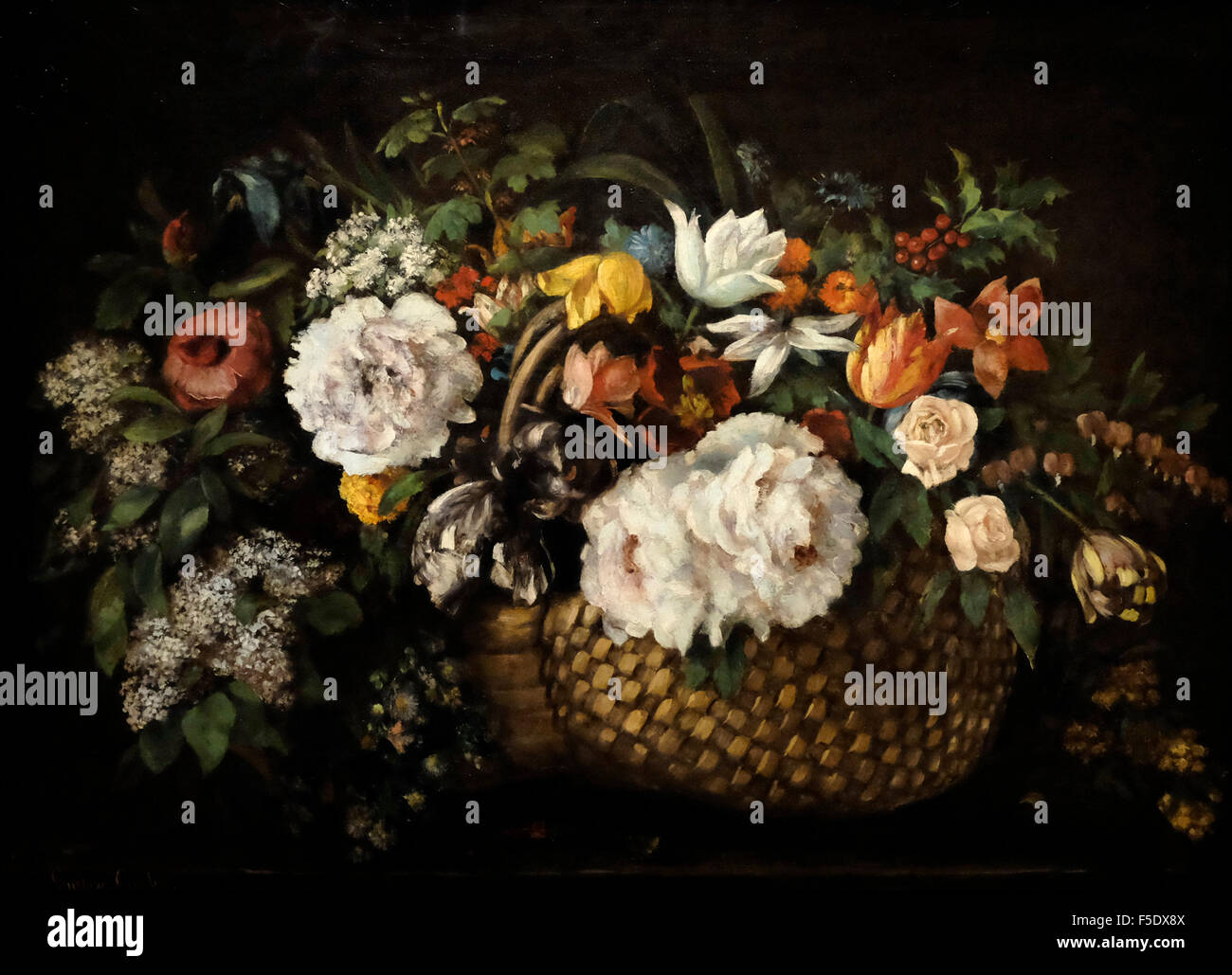 Baskets of Flowers - Gustave Courbet 1863 Stock Photo