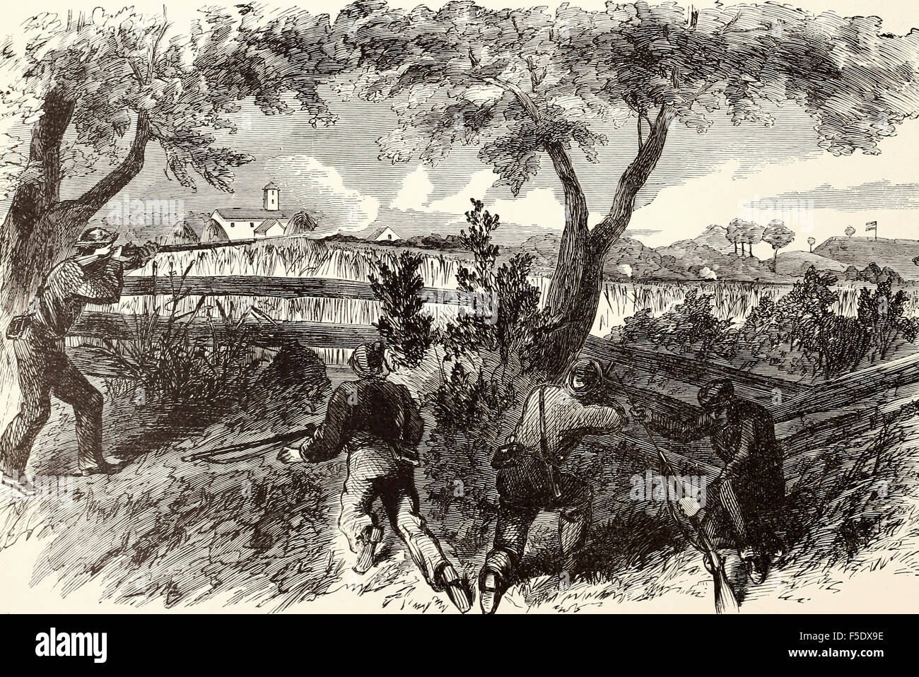 Skirmishing between the pickets of the two armies near Munson's Hill