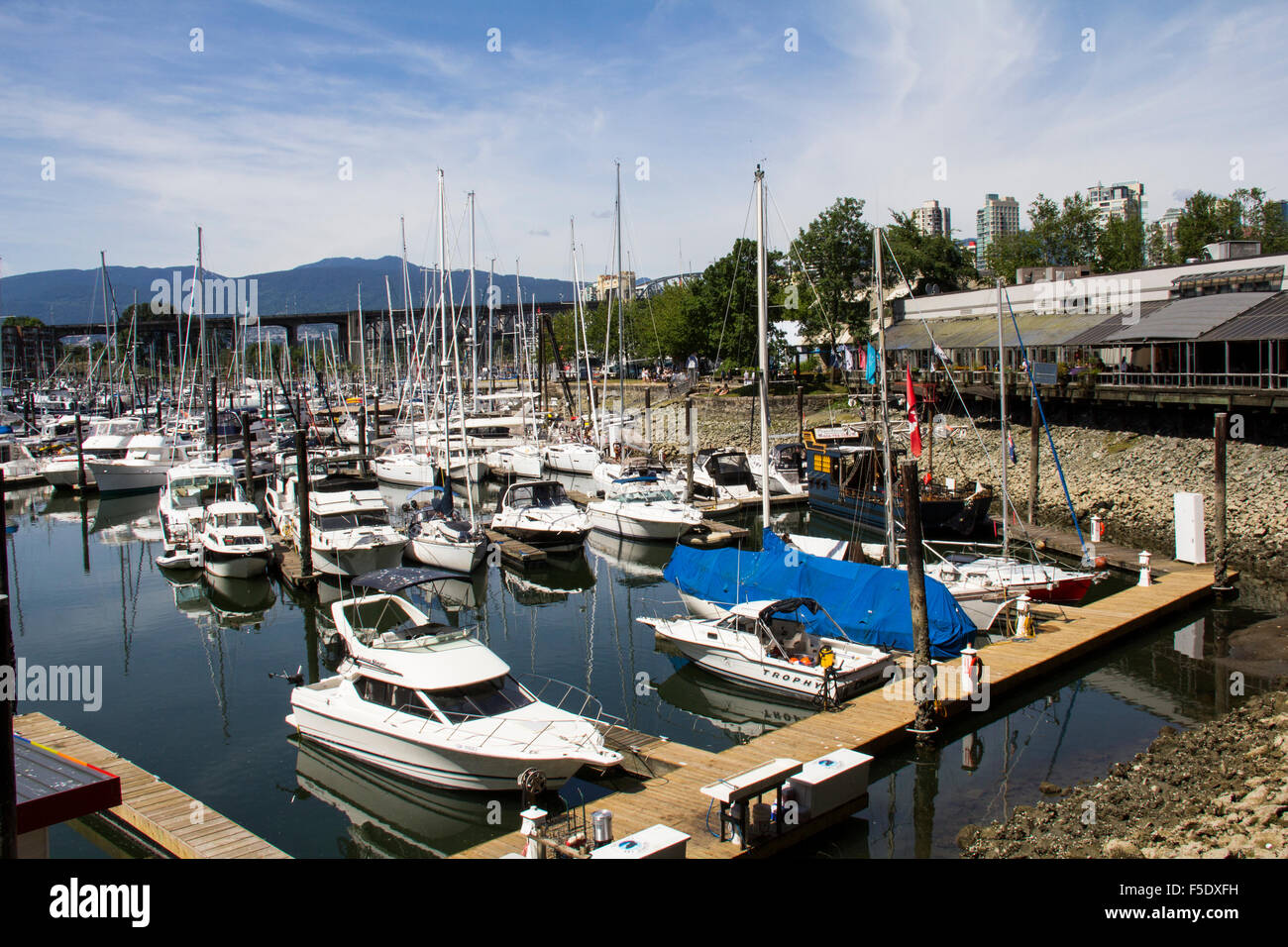 Marina at Granville Island, Vancouver, British Columbia, Canada. Stock Photo