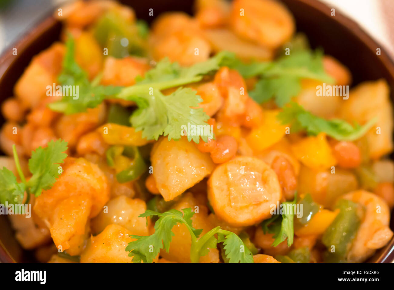 Chicken sausages with potato casserole Stock Photo Alamy