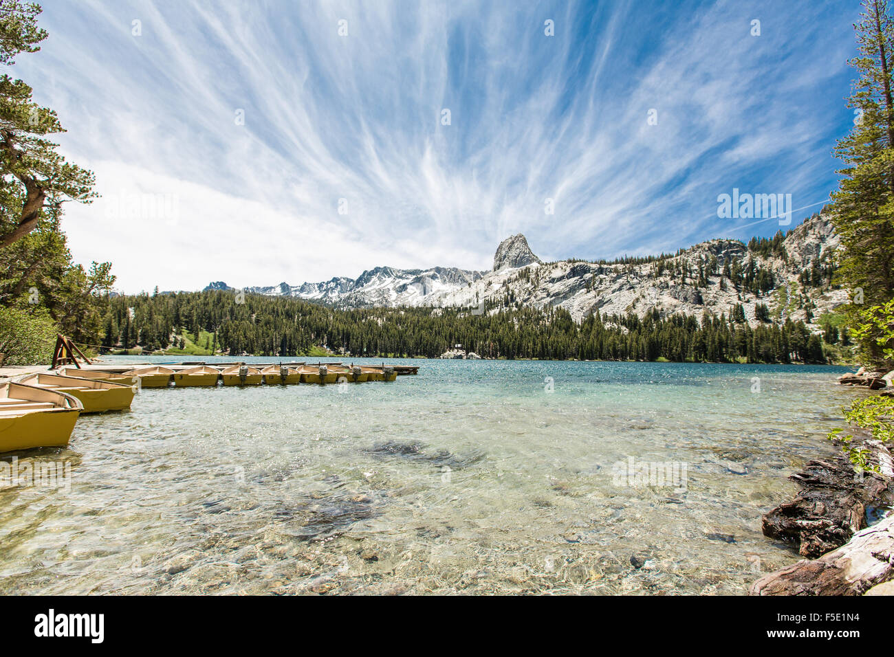 Shore at Mammoth Lakes, Sierra Nevada, California, USA Stock Photo