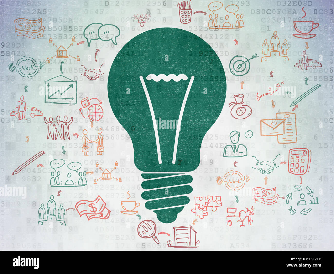 Finance concept: Light Bulb on Digital Paper background Stock Photo - Alamy