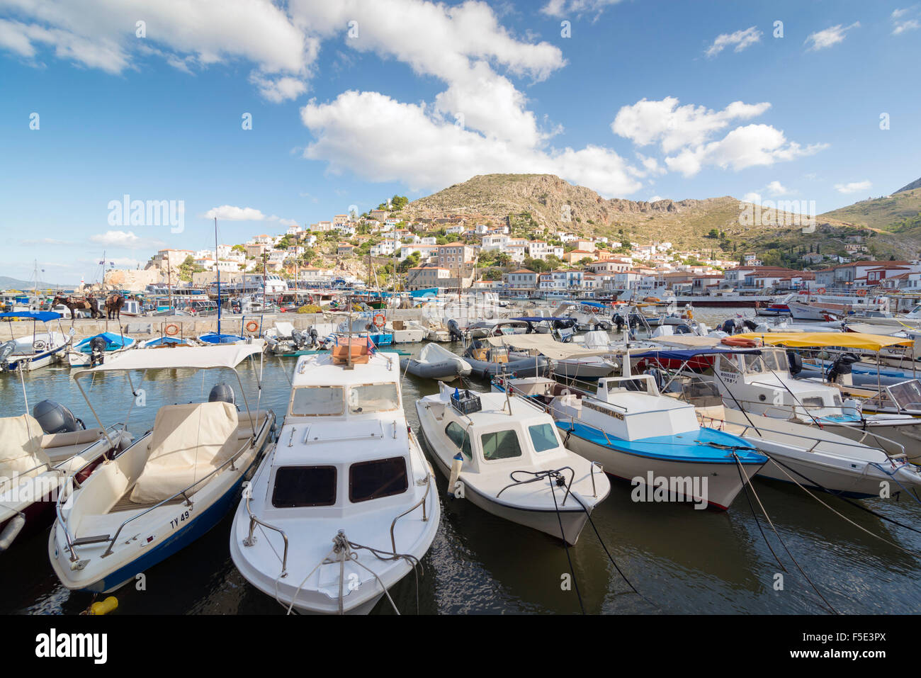 Hydra island in Greece, yachts Stock Photo