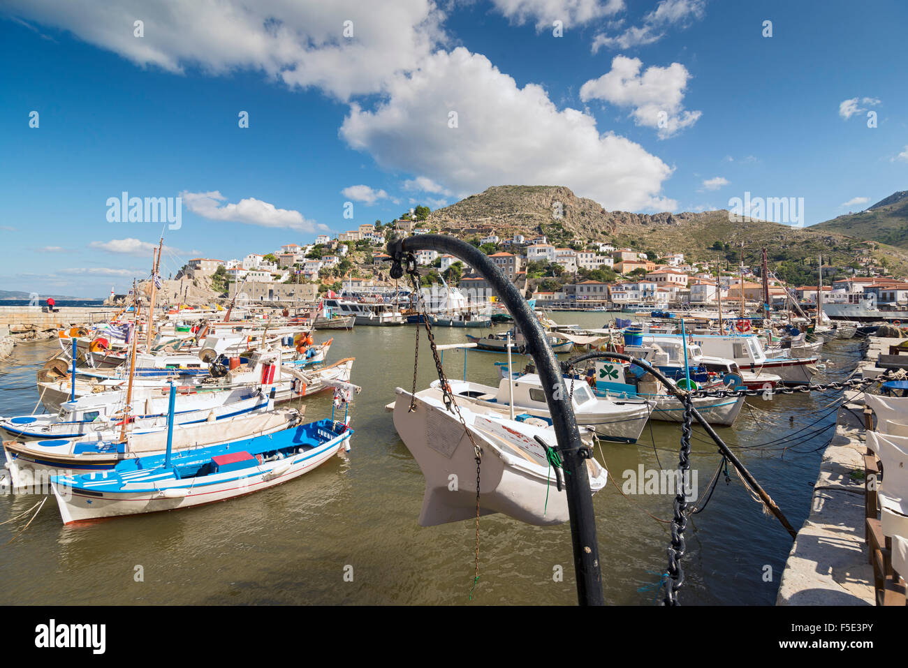 Hydra island in Greece, yachts Stock Photo