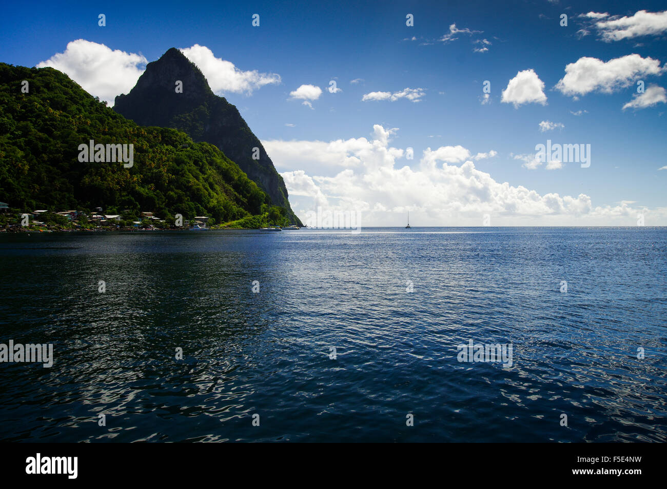 Petit Piton seen from Soufrière, Saint Lucia Stock Photo Alamy