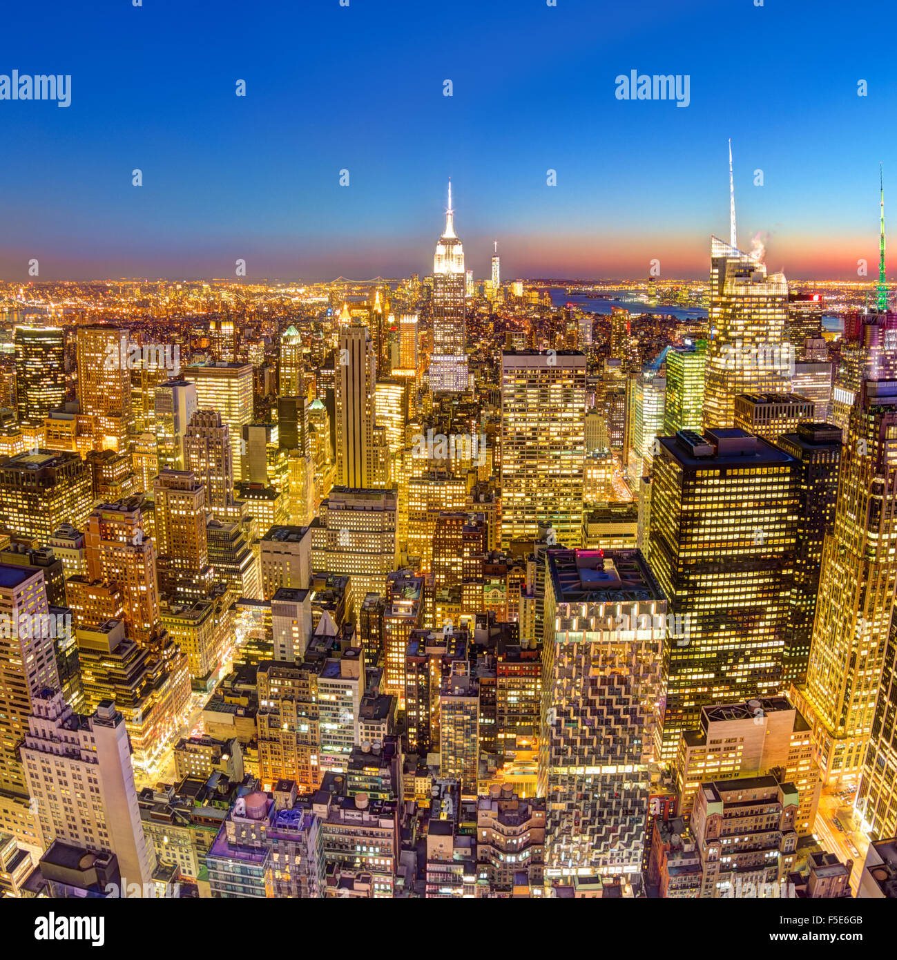 New York City Manhattan downtown skyline Stock Photo - Alamy