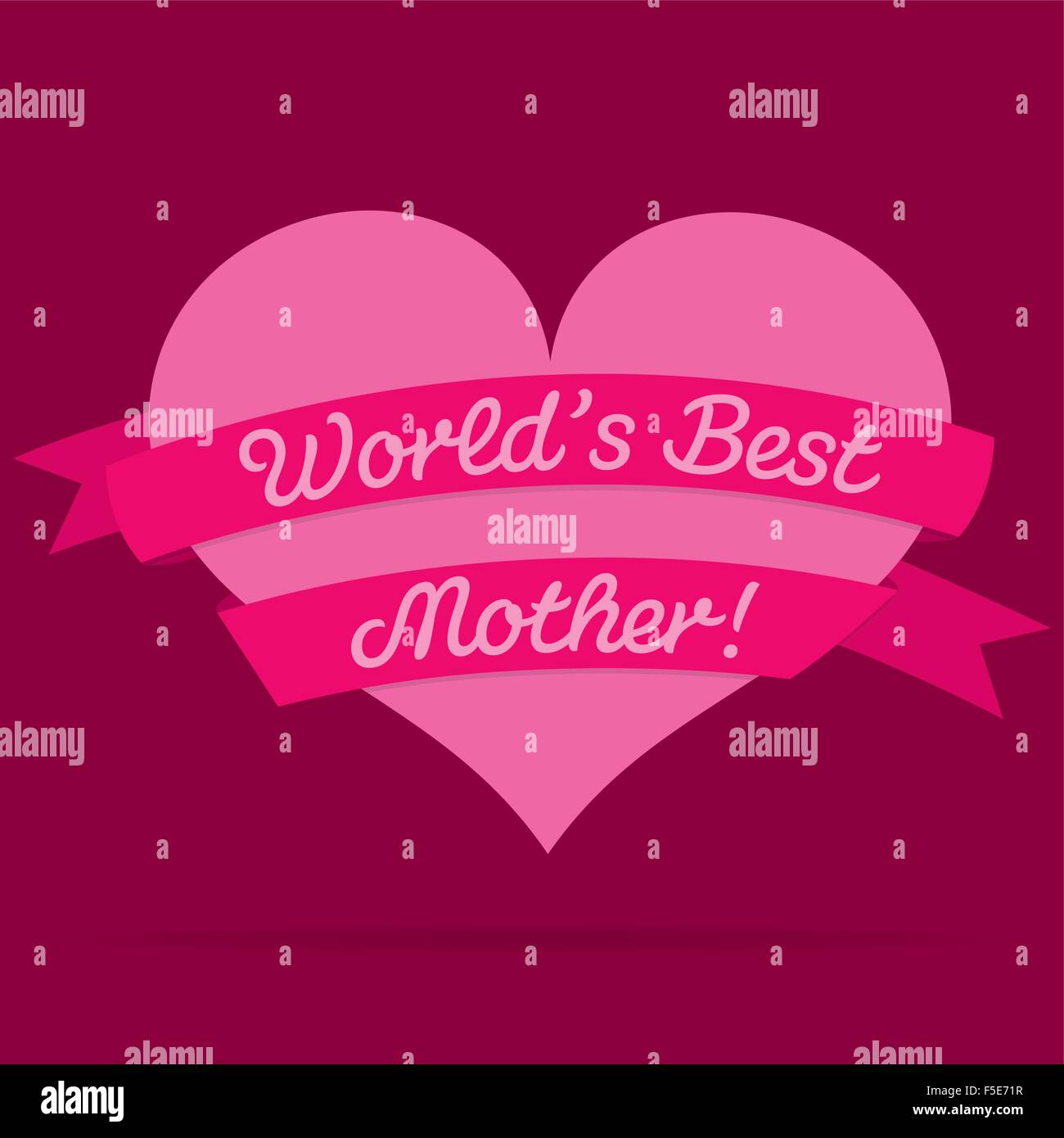 Mother's Day heart with ribbon card in vector format Stock Vector Image ...