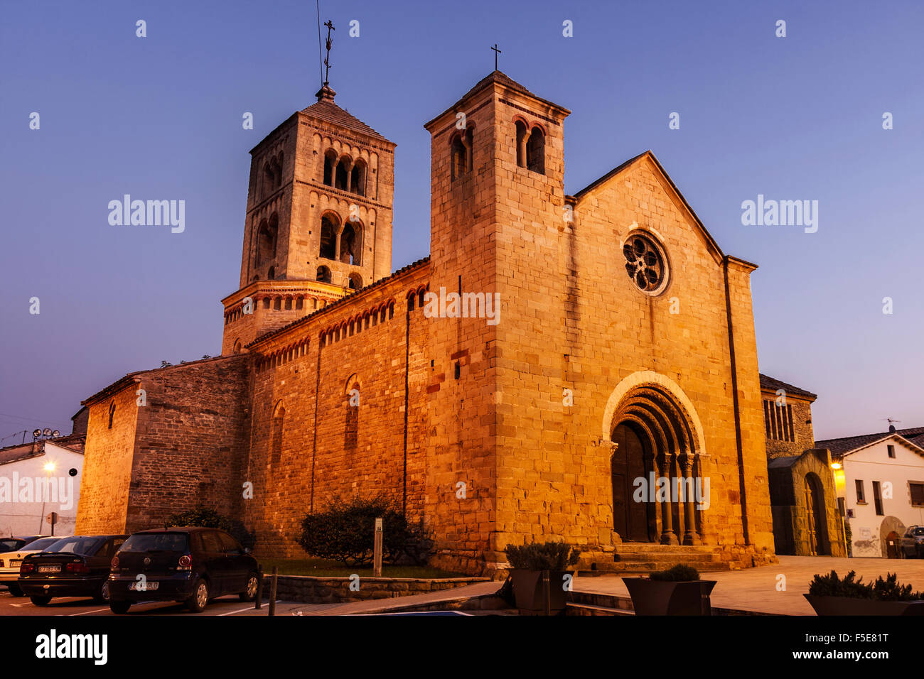 Santa Eugenia de Berga church. XI century. Romanesque. Stock Photo