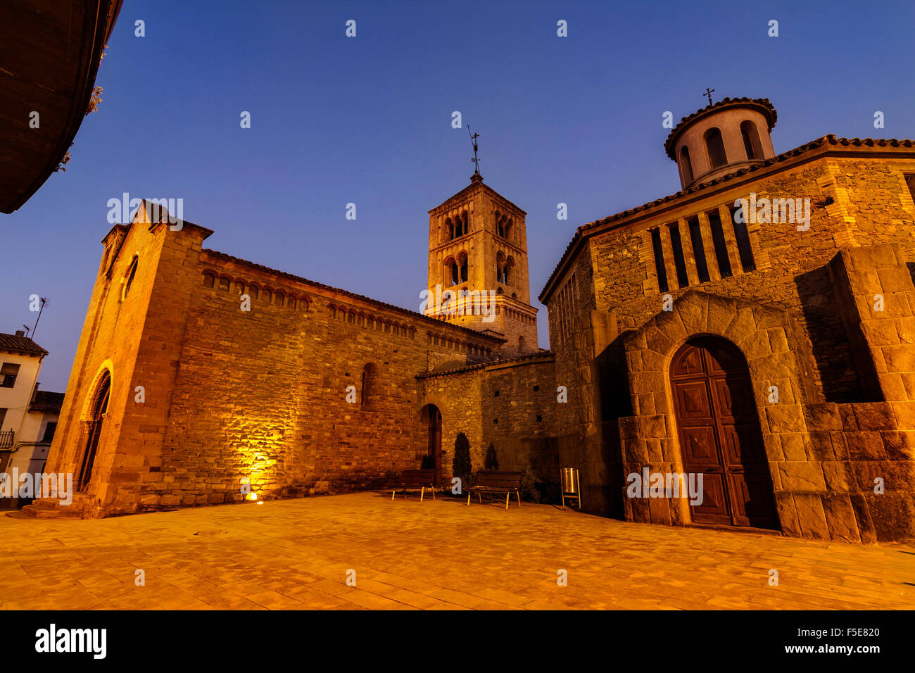Santa Eugenia de Berga church. XI century. Romanesque. Stock Photo