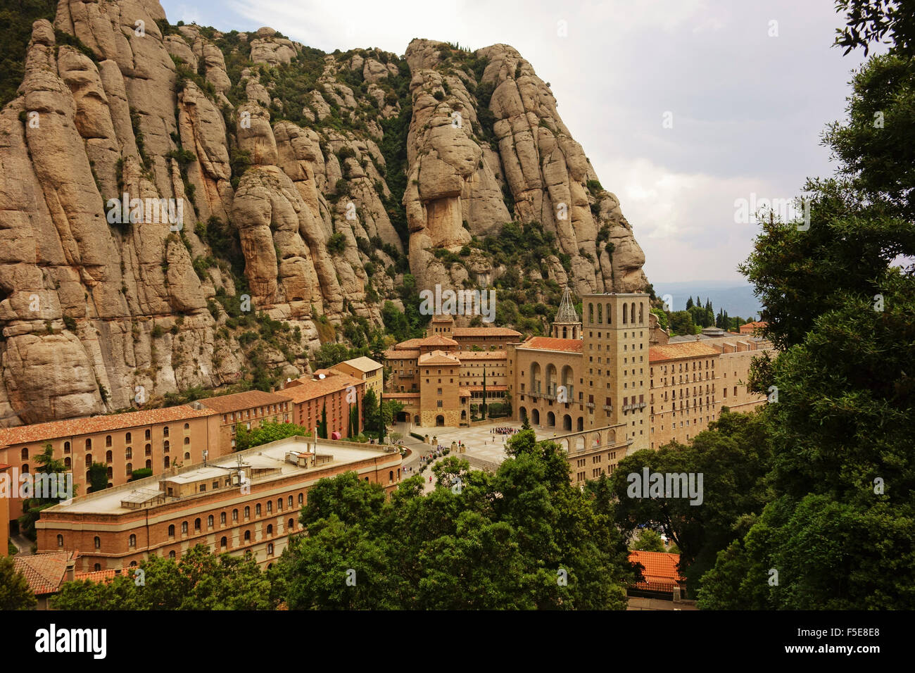 Monastery, Mountain of Montserrat, near Barcelona, Catalunya, Spain, Europe Stock Photo