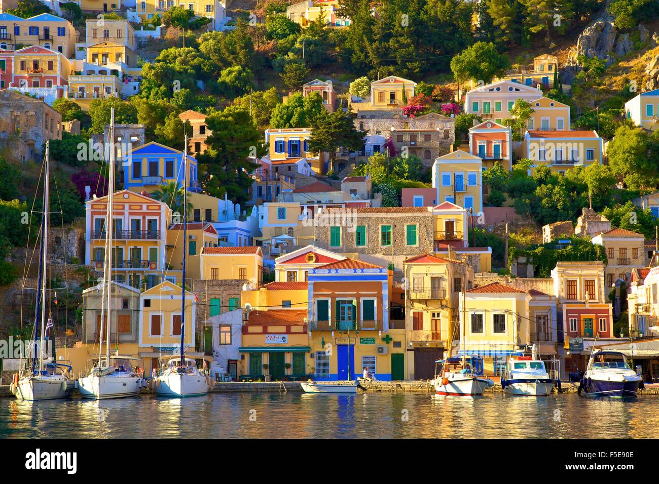 Symi Harbour, Symi, Dodecanese, Greek Islands, Greece, Europe Stock Photo -  Alamy