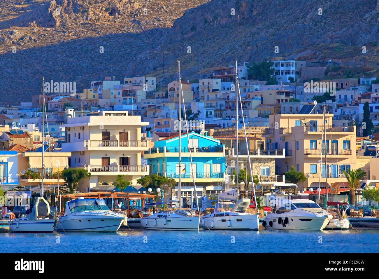 Harbour at Pothia, Kalymnos, Dodecanese, Greek Islands, Greece, Europe ...