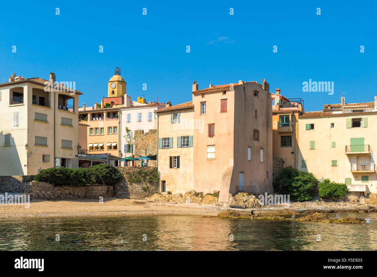Urban beach of La Ponche, St. Tropez, Var, Provence Alpes Cote d'Azur region, French Riviera, France, Mediterranean, Europe Stock Photo