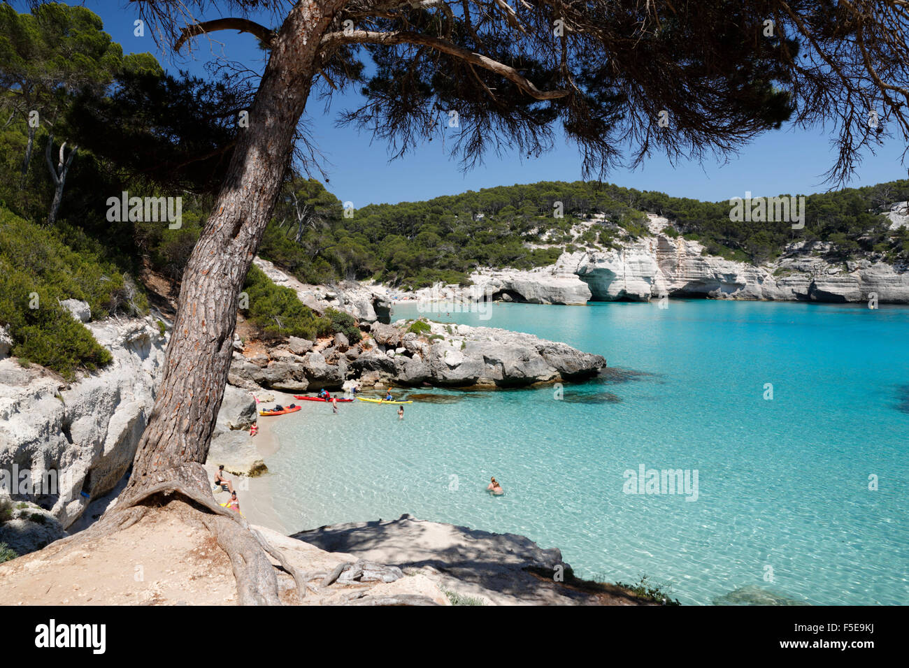 Cala Mitjana, near Cala Galdana, south west coast, Menorca, Balearic Islands, Spain, Mediterranean, Europe Stock Photo