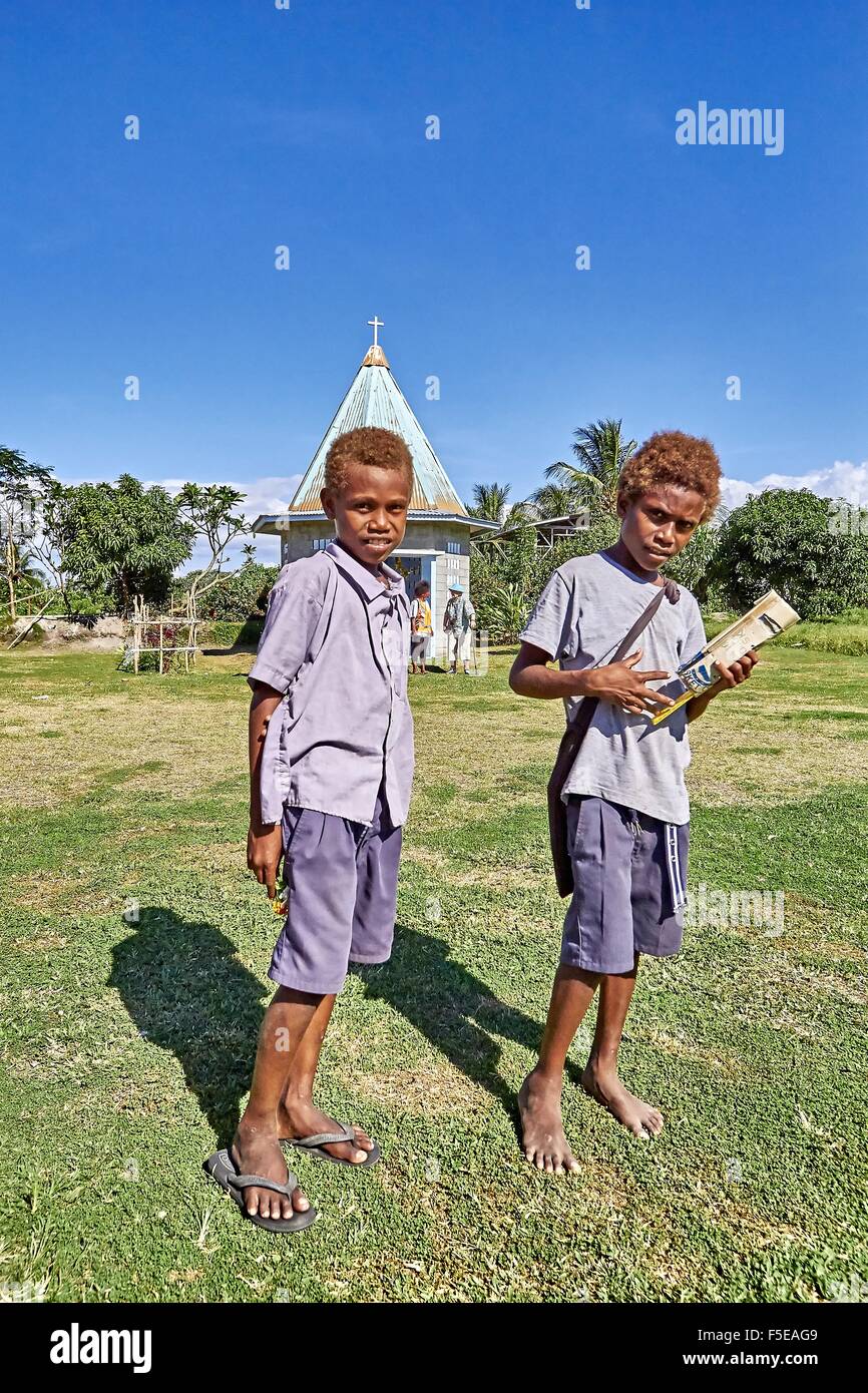 School Boys Students of Matupit Island St Michaels Rabaul PNG Stock Photo
